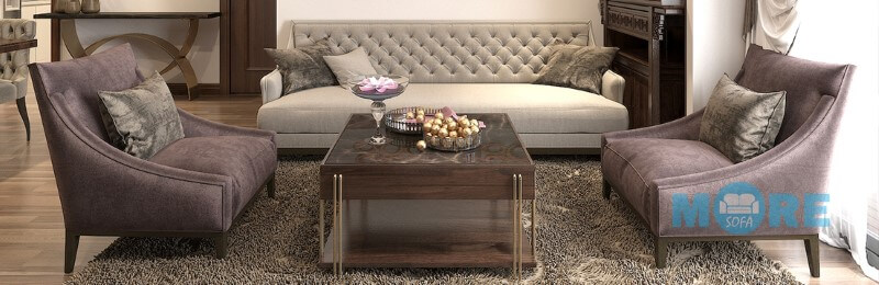 Thiết kế, sản xuất sofa tân cổ điển MS-023 khung gỗ tự nhiên, bọc nỉ cao cấp nhập khẩu rút múi tạo điểm nhấn cho phòng khách chung cư, biệt thự sofa tân cổ điển