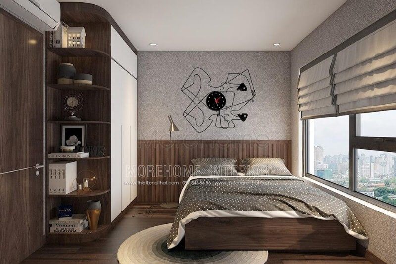 Bố trí cửa sổ lớn cho phòng ngủ hiện đại giúp tăng độ thông thoáng cho cả căn phòng.