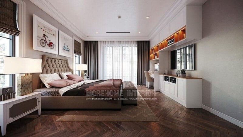 Sắp xếp nội thất phòng của con đẹp, sang trọng nhưng không kém nét sinh động, đáng yêu.